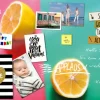 Pinnwand Magnetisches Memoboard |Tafel | Kalender | Wandkalender | 70x50cm | MMB0105 | Orange | Bunt