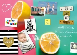 Pinnwand Magnetisches Memoboard |Tafel | Kalender | Wandkalender | 70x50cm | MMB0105 | Orange | Bunt