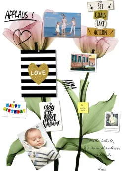 Pinnwand Magnetisches Memoboard |Tafel | Kalender | Wandkalender | 70x50cm | MMB0122 | Blume | Blumen