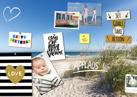 Pinnwand Magnetisches Memoboard |Tafel | Kalender | Wandkalender | 70x50cm | MMB0096 | Sylt | Urlaub