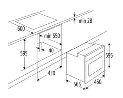 PKM Kompaktbackofen EBO6-45 Nutzvolumen 50 l Maße BxHxT 45 cm x 59,5 cm x 56,5 cm