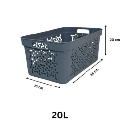Plastard Wäschekorb 3er-Set, Blau 20 L – Stabilen Kunststoff Wäschebehälter mit Griffen, BPA-Frei, stapelbar & vielseitig, Ideal für Schmutzwäsche & Aufbewahrung im Haushalt