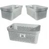 Plastard Wäschekorb 3er-Set, Weiß 20 L – Stabilen Kunststoff Wäschebehälter mit Griffen, BPA-Frei, stapelbar & vielseitig, Ideal für Schmutzwäsche & Aufbewahrung im Haushalt