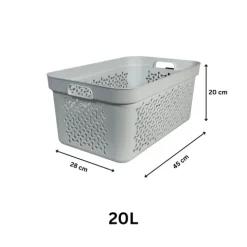 Plastard Wäschekorb 3er-Set, Weiß 20 L – Stabilen Kunststoff Wäschebehälter mit Griffen, BPA-Frei, stapelbar & vielseitig, Ideal für Schmutzwäsche & Aufbewahrung im Haushalt