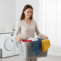 Plastard Wäschekorb 2er-Set, Weiß 20 L – Stabilen Kunststoff Wäschebehälter mit Griffen, BPA-Frei, stapelbar & vielseitig, Ideal für Schmutzwäsche & Aufbewahrung im Haushalt