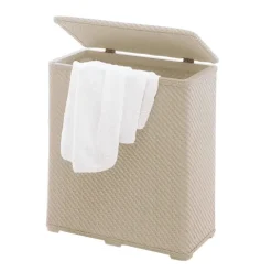 Platzsparender Wäschekorb in Beige 70l | Robinia