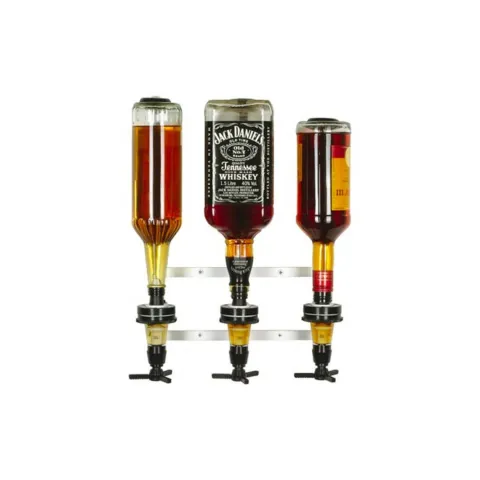 Profi Wandhalter, Flaschenhalter Spirituosen, Wandhalterung für 3 Flaschen (0,7 - 1,0L)