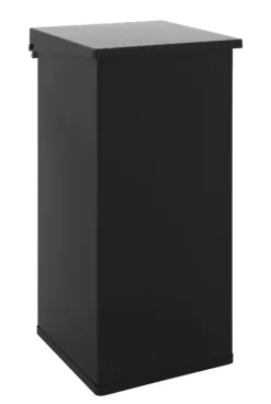 PROREGAL Eckiger Feuerfester Abfallbehälter Haiti Mit Softclose Hebedeckel 110 Liter HxBxT 80 x 36 x 36 cm Schwarz