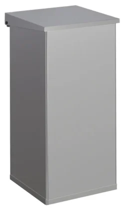PROREGAL Eckiger Feuerfester Abfallbehälter Haiti Mit Softclose Hebedeckel 110 Liter HxBxT 80 x 36 x 36 cm Grau
