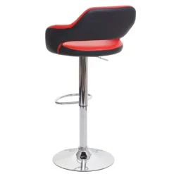 PROREGAL 2er-Set Barhocker stylisch Sitzhöhe 61-81cm mit Lehne Kunstleder Rot-schwarz Barstuhl Tresenhocker Drehhocker