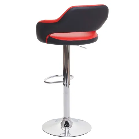 PROREGAL 2er-Set Barhocker stylisch Sitzhöhe 61-81cm mit Lehne Kunstleder Rot-schwarz Barstuhl Tresenhocker Drehhocker