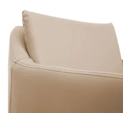 PROREGAL 2er-Set Barhocker mit Lehne Sitzhöhe 74cm Fußablage Metall Kunstleder Taupe-beige Barstuhl Tresenhocker