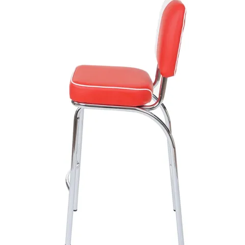 PROREGAL 2er-Set Barhocker Diner Sitzhöhe 70cm Retro 50er Jahre Design Kunstleder Rot-Weiß Barstuhl Tresenhocker