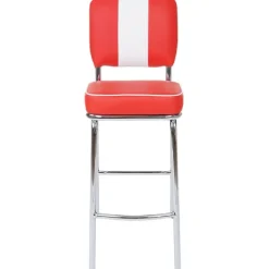 PROREGAL 2er-Set Barhocker Diner Sitzhöhe 70cm Retro 50er Jahre Design Kunstleder Rot-Weiß Barstuhl Tresenhocker