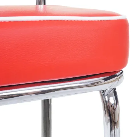 PROREGAL 2er-Set Barhocker Diner Sitzhöhe 70cm Retro 50er Jahre Design Kunstleder Rot-Weiß Barstuhl Tresenhocker