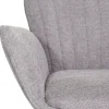 PROREGAL 2er-Set Barhocker gepolstert mit Lehne, Sitzhöhe 66-90cm, mit Armlehne Fußablage drehbar Stoff/Textil Eisen, Hellgrau Fuß Schwarz, Barstuhl
