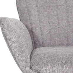 PROREGAL 2er-Set Barhocker gepolstert mit Lehne, Sitzhöhe 66-90cm, mit Armlehne Fußablage drehbar Stoff/Textil Eisen, Hellgrau Fuß Schwarz, Barstuhl