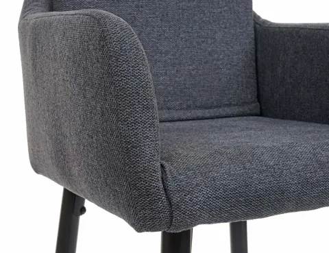 PROREGAL 2er-Set Barhocker mit Lehne Sitzhöhe 74cm Fußablage Metall Stoff/Textil Dunkelgrau Barstuhl Tresenhocker