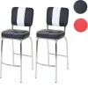 PROREGAL 2er-Set Barhocker Diner Sitzhöhe 70cm Retro 50er Jahre Design Kunstleder Schwarz-Weiß Barstuhl Tresenhocker