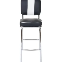 PROREGAL 2er-Set Barhocker Diner Sitzhöhe 70cm Retro 50er Jahre Design Kunstleder Schwarz-Weiß Barstuhl Tresenhocker