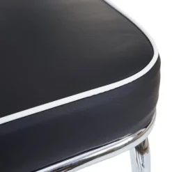 PROREGAL 2er-Set Barhocker Diner Sitzhöhe 70cm Retro 50er Jahre Design Kunstleder Schwarz-Weiß Barstuhl Tresenhocker