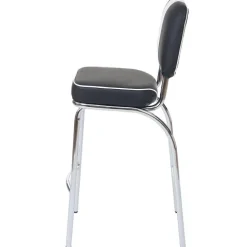 PROREGAL 2er-Set Barhocker Diner Sitzhöhe 70cm Retro 50er Jahre Design Kunstleder Schwarz-Weiß Barstuhl Tresenhocker