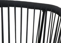 PROREGAL 2er-Set Rope-Barhocker, HxBxT 92x51x53 cm, Sitzhöhe 76cm, Anthrazit, Kissen Hellgrau, Outdoor Sitzpolster Seilgeflecht Metall Holz-Optik