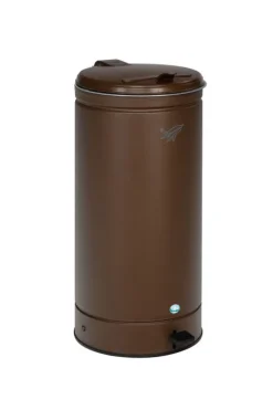 PROREGAL Großvolumiger Abfallsammler Mit Fußpedal 66 Liter HxBxT 80 x 43 x 43 cm Verzinkter Stahl Braun