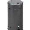 PROREGAL Großvolumiger Tretabfallsammler Mit Euro Pedal Für 60 70 Liter Säcke HxBxT 70 x 45 x 45 cm Verzinkter Stahl Grau