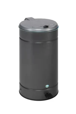 PROREGAL Großvolumiger Tretabfallsammler Mit Euro Pedal Für 60 70 Liter Säcke HxBxT 70 x 45 x 45 cm Verzinkter Stahl Grau