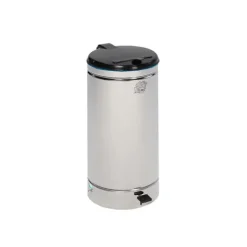 PROREGAL Großvolumiger Tretabfallsammler Mit Euro Pedal Für 60 70 Liter Säcke HxBxT 70 x 45 x 45 cm Edelstahl Silber