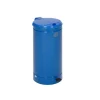 PROREGAL Großvolumiger Tretabfallsammler Mit Euro Pedal Für 60 70 Liter Säcke HxBxT 70 x 45 x 45 cm Verzinkter Stahl Blau