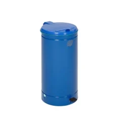 PROREGAL Großvolumiger Tretabfallsammler Mit Euro Pedal Für 60 70 Liter Säcke HxBxT 70 x 45 x 45 cm Verzinkter Stahl Blau