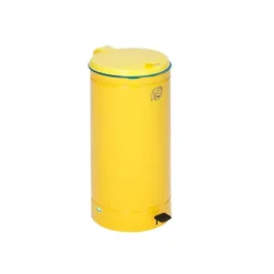 PROREGAL Großvolumiger Tretabfallsammler Mit Euro Pedal Für 60 70 Liter Säcke HxBxT 70 x 45 x 45 cm Verzinkter Stahl Gelb