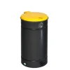 PROREGAL Großvolumiger Tretabfallsammler Mit Euro Pedal Für 60 70 Liter Säcke HxBxT 70 x 45 x 45 cm Verzinkter Stahl Anthrazit