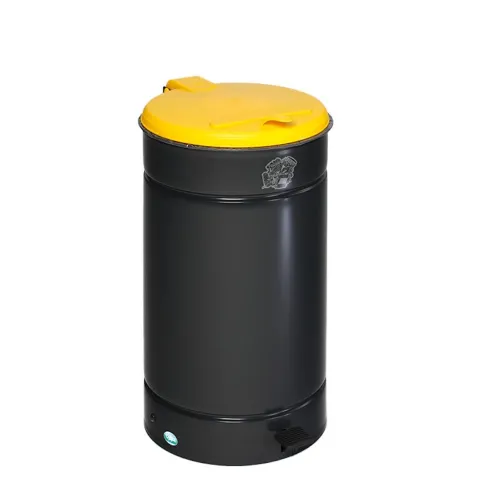PROREGAL Großvolumiger Tretabfallsammler Mit Euro Pedal Für 60 70 Liter Säcke HxBxT 70 x 45 x 45 cm Verzinkter Stahl Anthrazit