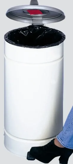PROREGAL Großvolumiger Tretabfallsammler Mit Euro Pedal Für 60 70 Liter Säcke HxBxT 70 x 45 x 45 cm Verzinkter Stahl Braun