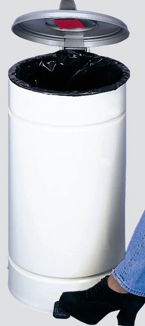 PROREGAL Großvolumiger Tretabfallsammler Mit Euro Pedal Für 60 70 Liter Säcke HxBxT 70 x 45 x 45 cm Verzinkter Stahl Braun