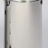 PROREGAL Klassischer Abfallsammler Mit Einwurfklappe Inneneinsatz Fußpedal 52 Liter HxBxT 88 x 46,5 x 46,5 cm Edelstahl Silber