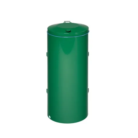 PROREGAL Robuster Abfallsammler Mit Deckel Doppeltür 150 Liter HxBxT 98 x 50 x 50 cm Stahl Smaragdgrün