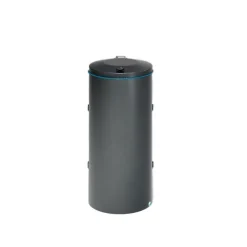 PROREGAL Robuster Abfallsammler Mit Deckel Doppeltür 150 Liter HxBxT 98 x 50 x 50 cm Stahl Grau