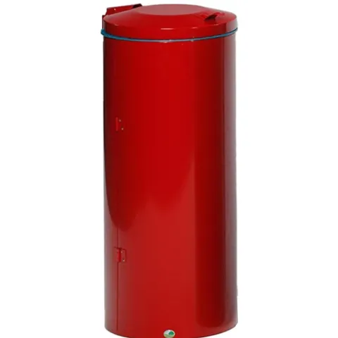 PROREGAL Robuster Abfallsammler Mit Deckel Doppeltür 150 Liter HxBxT 98 x 50 x 50 cm Stahl Rot