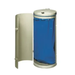 PROREGAL Robuster Abfallsammler Mit Deckel Einflügeltür 120 Liter HxBxT 98 x 50 x 50 cm Stahl Grau