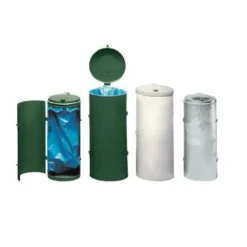 PROREGAL Robuster Abfallsammler Mit Deckel Einflügeltür 120 Liter HxBxT 98 x 50 x 50 cm Stahl Grün