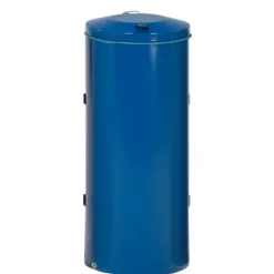 PROREGAL Robuster Abfallsammler Mit Deckel Doppeltür 150 Liter HxBxT 98 x 50 x 50 cm Stahl Blau