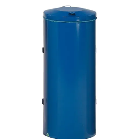 PROREGAL Robuster Abfallsammler Mit Deckel Doppeltür 150 Liter HxBxT 98 x 50 x 50 cm Stahl Blau