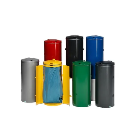 PROREGAL Robuster Abfallsammler Mit Deckel Doppeltür 150 Liter HxBxT 98 x 50 x 50 cm Stahl Gelb