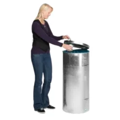 PROREGAL Robuster Abfallsammler Mit Deckel Einflügeltür 70 Liter HxBxT 90 x 45 x 45 cm Stahl Feuerverzinkt