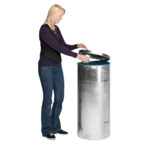 PROREGAL Robuster Abfallsammler Mit Deckel Einflügeltür 70 Liter HxBxT 90 x 45 x 45 cm Stahl Feuerverzinkt