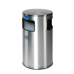 PROREGAL Robuster Modularer Wertstoffsammler Mit 3 Öffnungen 20 Liter HxBxT 75 x 42,5 x 42,5 cm Edelstahl Grau